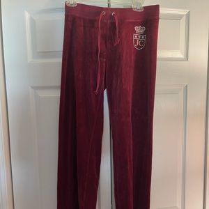 Juicy Couture Small maroon/red track pants.